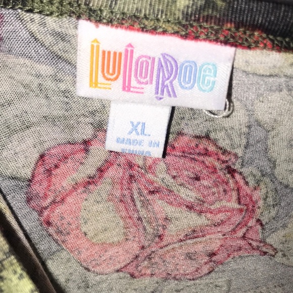 LuLaRoe Julia Green, Red, Black Dress XL - Picture 5 of 6